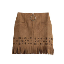 womens retro korean sexy suede pu leather skirt tassel hollow out gonna steampunk skirt zipper elegant mini skirt TIML66