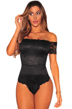 Womens Sexy Lace Skinny Triangle Bodycon Jumpsuit Off The Shoulder Black Lace Rompers Sexy Club Party Bodysuit TIML66 TIML66