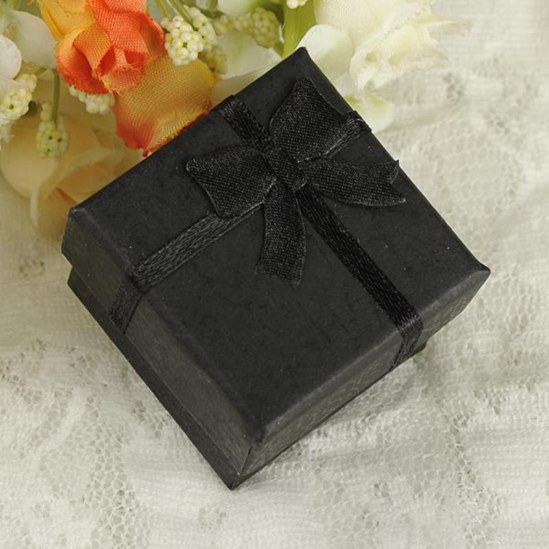 24pcss Black Square Jewelry Ring Gift Present Cardboard Case Box Display Package Holder TIML66