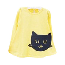 2pcs Baby Girls Cartoon Cat Long Sleeve Cotton Dress T Shirt+Pants Trousers 2-7Y  TIML66