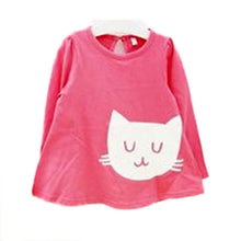 2pcs Baby Girls Cartoon Cat Long Sleeve Cotton Dress T Shirt+Pants Trousers 2-7Y  TIML66