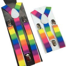 2pcss Colorful Boy Men Y-Back Suspenders Child Elastic Adjustable Clip-On Braces PY1 P18 TIML66