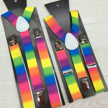 2pcss Colorful Boy Men Y-Back Suspenders Child Elastic Adjustable Clip-On Braces PY1 P18 TIML66