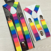 2pcss Colorful Boy Men Y-Back Suspenders Child Elastic Adjustable Clip-On Braces PY1 P18 TIML66