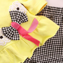 2pcs kids baby girl minnie clothes sets pullover bow tops plaids checks pants outfits setbaby boutique clothing TIML66