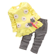 2pcs kids baby girl minnie clothes sets pullover bow tops plaids checks pants outfits setbaby boutique clothing TIML66