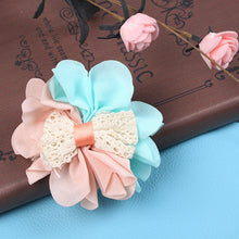 2pcs Baby Kids Hair Pin Girls Gauze Flower Bowknot Bi-color Headwear Hair Clip 2 Pattern TIML66