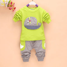2pcss Outfits 1-4Years Kids Baby Boys Clothes Long Sleeve Whale Tops+Long Pants Clothing Sets 4 Colors TIML66