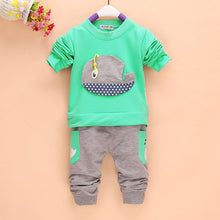 2pcs outfits 1 4years kids baby boys clothes long sleeve whale tops long pants clothing sets 4 colors TIML66