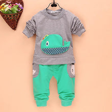 2pcs outfits 1 4years kids baby boys clothes long sleeve whale tops long pants clothing sets 4 colors TIML66