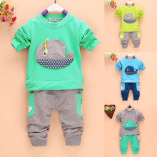 2pcss Outfits 1-4Years Kids Baby Boys Clothes Long Sleeve Whale Tops+Long Pants Clothing Sets 4 Colors TIML66