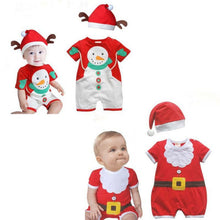 2pcs baby boys girls santa claus clothing set short sleeve romper jumpsuit hat outfit clothes sets TIML66