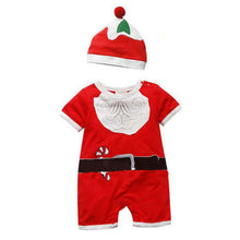 2pcs baby boys girls santa claus clothing set short sleeve romper jumpsuit hat outfit clothes sets TIML66