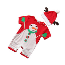 2pcss Baby Boys Girls Xmas Santa Claus Clothing Set Short Sleeve Romper Jumpsuit + Hat Outfit Clothes Sets Christmas Gifts TIML66