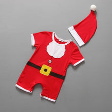 2pcss Baby Boys Girls Xmas Santa Claus Clothing Set Short Sleeve Romper Jumpsuit + Hat Outfit Clothes Sets Christmas Gifts TIML66