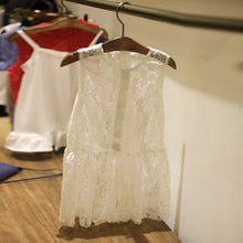 2pcs kids girls sleeveless dress lace floral braces dress sundress costume 2~7 yearsear TIML66