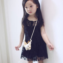 2pcs kids girls sleeveless dress lace floral braces dress sundress costume 2~7 yearsear TIML66