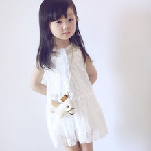 2pcs kids girls sleeveless dress lace floral braces dress sundress costume 2~7 yearsear TIML66