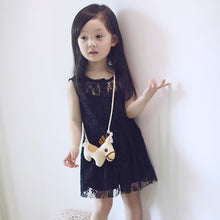 2pcs kids girls sleeveless dress lace floral braces dress sundress costume 2~7 yearsear TIML66