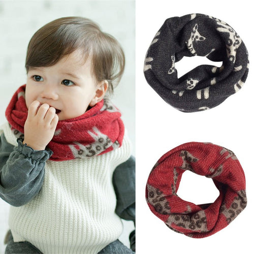 3 Colors Toddler Baby Boy Girls Warm Scarf Neckerchief Cat Pattern Imitation Cute Infant Scaves TIML66