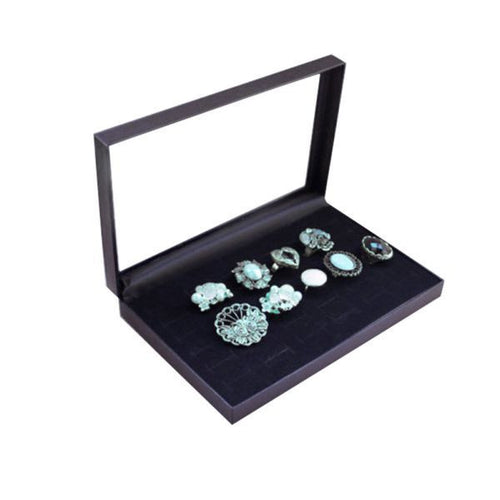 36 Slots Black Velvet Rings Jewelry Showcase Display Case Storage Box Holder Organizer P1 TIML66
