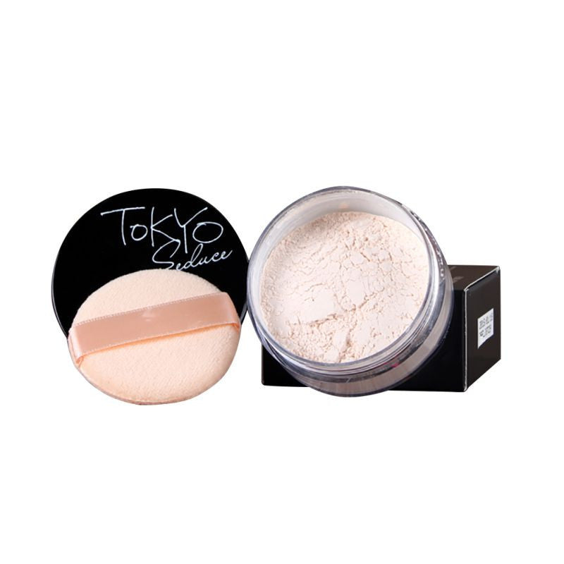 4 colors women face powder smooth loose makeup transparent finishing waterproof for face finish setting with puff TIML66