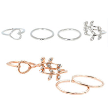 4pcs Cute Urban Crystal Plain Above Knuckle Wedding Party Ring Band Midi Ring Gold Silver Bague Femme TIML66
