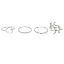 4pcs Cute Urban Crystal Plain Above Knuckle Wedding Party Ring Band Midi Ring Gold Silver Bague Femme TIML66