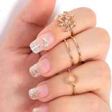 4pcs Cute Urban Crystal Plain Above Knuckle Wedding Party Ring Band Midi Ring Gold Silver Bague Femme TIML66
