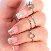 4pcs Cute Urban Crystal Plain Above Knuckle Wedding Party Ring Band Midi Ring Gold Silver Bague Femme TIML66
