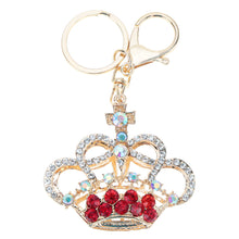 5color hollow out rhinestone keychain cute crown pendant car key ring couple key chain jewelry TIML66
