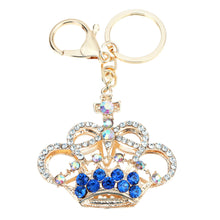 5color hollow out rhinestone keychain cute crown pendant car key ring couple key chain jewelry TIML66