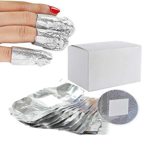 50/100/150 X Aluminium Foil Nail Art Soak Off Gel Polish Nail Wraps Remover TIML66