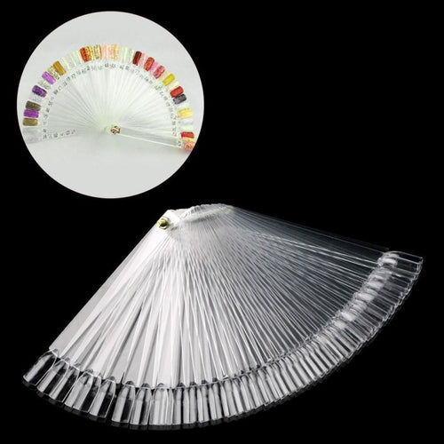 50 Pieces Natural / Transparent Nail Art False Tips Sticks Practice Display Fan Board Design Tools TIML66