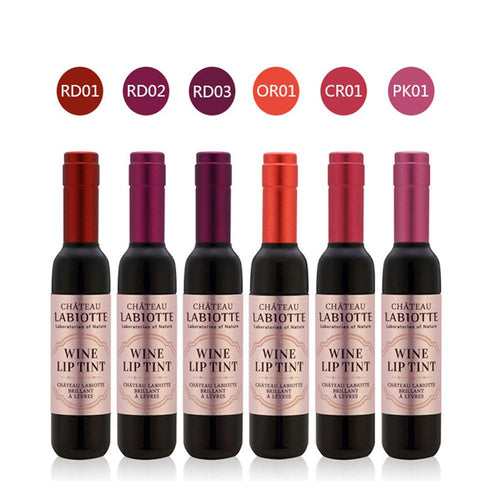 6 Colors Red Wine Bottle Stained Matte Lip Gloss Tint Liquid Lipstick Easy to Wear Non-stick Lipgloss TIML66