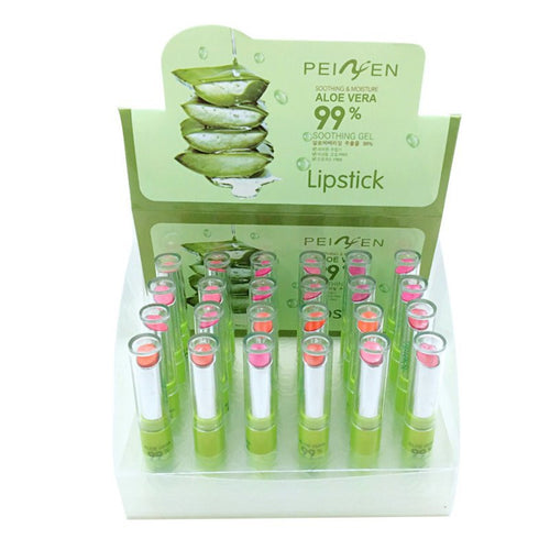 12pcs korean women cosmetic makeup aloe moisturizing waterproof lipstick rose color orange changing lipstick TIML66