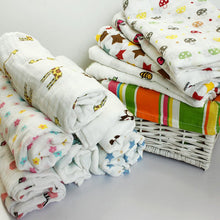 120x120cm Muslin Baby Cartoon Cute Swaddling Blanket born Infant Cotton Warm Swaddle Towel TIML66