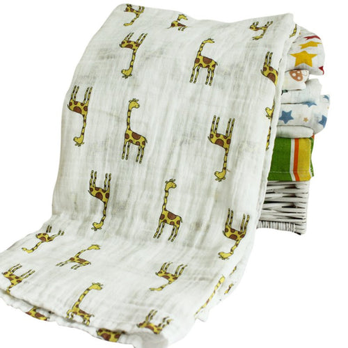 120x120cm Muslin Baby Cartoon Cute Swaddling Blanket born Infant Cotton Warm Swaddle Towel TIML66