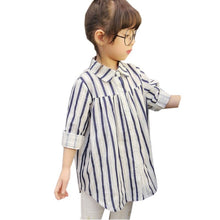 2-7Y Girls Shirts Cotton Blusa Children Stripe Shirt Kids Loose Soft Blouse Baby Girl Tops TIML66