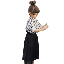 2-7Y Girls Shirts Cotton Blusa Children Stripe Shirt Kids Loose Soft Blouse Baby Girl Tops TIML66