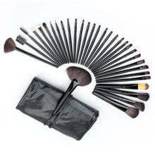 maange 32pcs cosmetic facial make up brush kit wool makeup brushes tools set with black leathercase TIML66