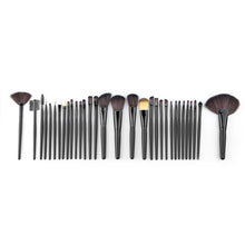 maange 32pcs cosmetic facial make up brush kit wool makeup brushes tools set with black leathercase TIML66