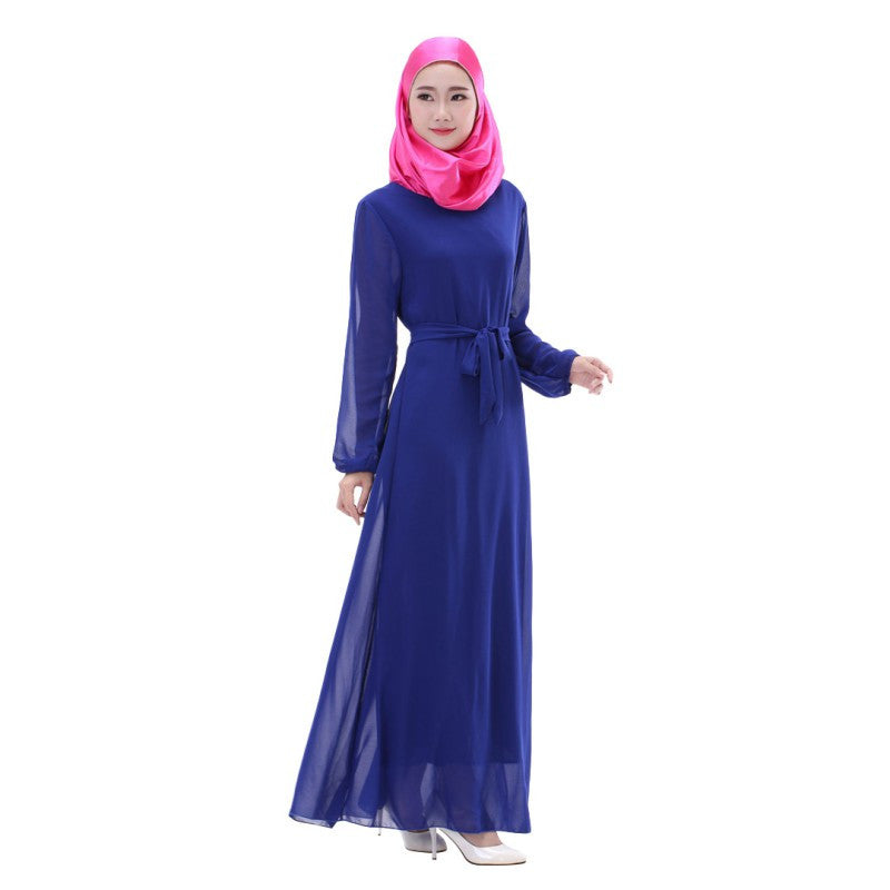 Chiffon Long Sleeve LKaftan Abaya Jilbab Islamic Muslim Cocktail ong Dress TIML66