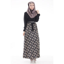 women long sleeve full length muslim kaftan islamic floral maxi dress arab jilbab wear TIML66