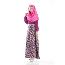 women long sleeve full length muslim kaftan islamic floral maxi dress arab jilbab wear TIML66