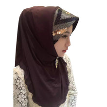 women soft full cover scarf paillette embroider linen caps islamic shawls hijab muslim headwear TIML66