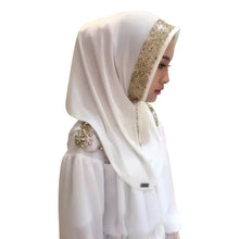 New Women Vintage Muslim Golden Fringe Embroidery Floral Caps Hijab Islamic Full Cover Scarf Hats Y03 TIML66