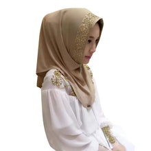 New Women Vintage Muslim Golden Fringe Embroidery Floral Caps Hijab Islamic Full Cover Scarf Hats Y03 TIML66