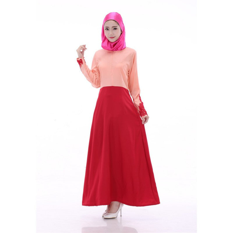 Women's Party Muslim Abaya Jilbab Islamic Maxi Dress Cocktail Long Sleeve Dress TIML66