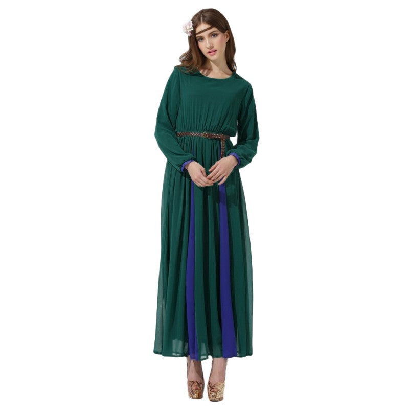 Elegant Long Chiffon Dress Vintage Kaftan Jilbab Islamic Muslim Abaya Cocktail Party Y6 TIML66
